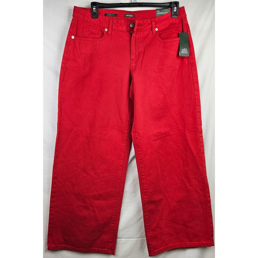 wild fable Bold Red Wide-Leg Jeans